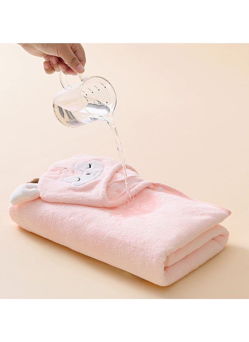 GNAFOTU Cotton Hooded Baby Towel, Cute Baby Bath Towel for Newborns, Infants, Toddlers, Baby Towels with Hood for Girls Boys 80 * 80CM  - Image 2