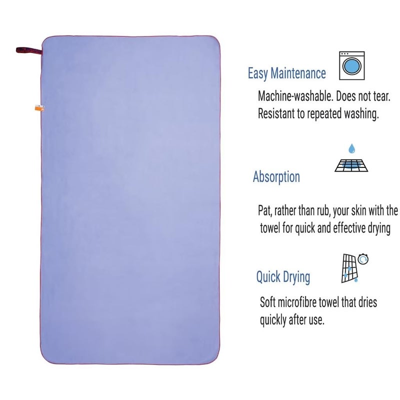 DECATHLON منشفة سباحة ميكروفايبر حجم L 80 × 130 سم (أزرق فاتح) - Image 3