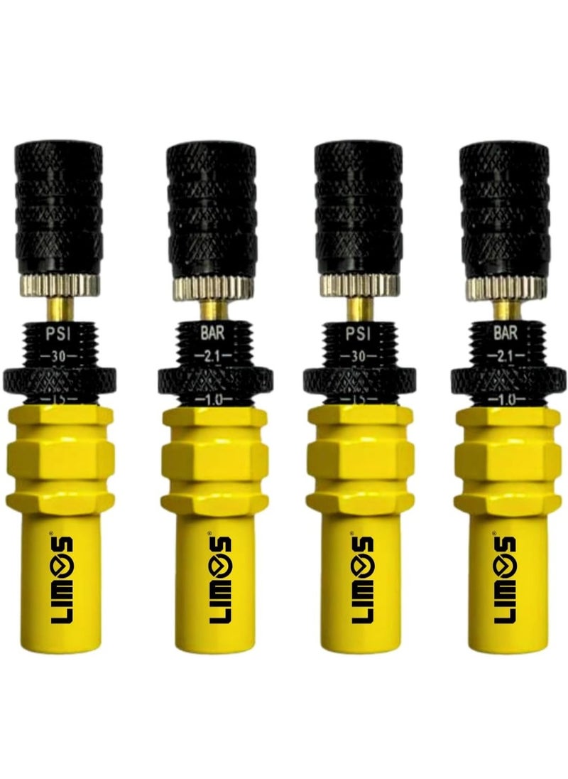 LIMOS 4PCS Tire Deflators – Adjustable 10-30 PSI (0.7–2.1 RAB), Automatic Air Release Valve Kit with Storage Pouch for Off-Road 4x4, Jeep, Truck, ATV, SUV – Pre-Set & Quick Deflation  - Image 2