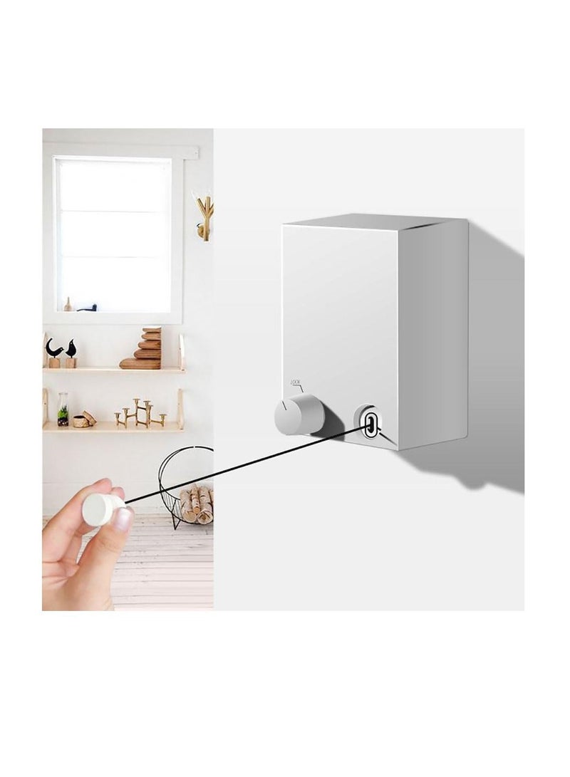 Retractable Clothesline Stainless Steel Clothes Line Wall Mounted Telescopic Laundry Drying Line with 4.2 meters Adjustable Rope for Indoor Outdoor Balcony Laundry Room and Hotel (Silver)  - Image 1
