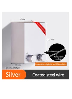 Generic Retractable Clothesline Stainless Steel Clothes Line Wall Mounted Telescopic Laundry Drying Line with 4.2 meters Adjustable Rope for Indoor Outdoor Balcony Laundry Room and Hotel (Silver)  - Image 2