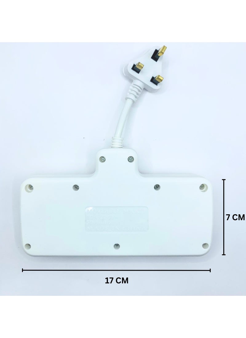 Lucky Hawk 3 Power Socket Extension with Individual Switch and Indicator, 2 USB Port 1 C Type | Hanging Type | Home and Office Use | High Quality | Easy to Carry | 10A | 220V | 50/60Hz | 2500W (White and Blue)  - Image 4