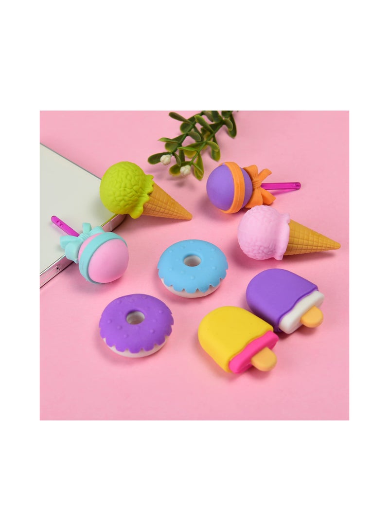 16 قطعة ممحاة طعام ثلاثية الأبعاد لطيفة للأطفال - مثلجات ودونات صغيرة قابلة للتفكيك، ملحقات مكتبية ممتعة للبنات والأولاد. مثالية للمدرسة واللعب! - Image 5