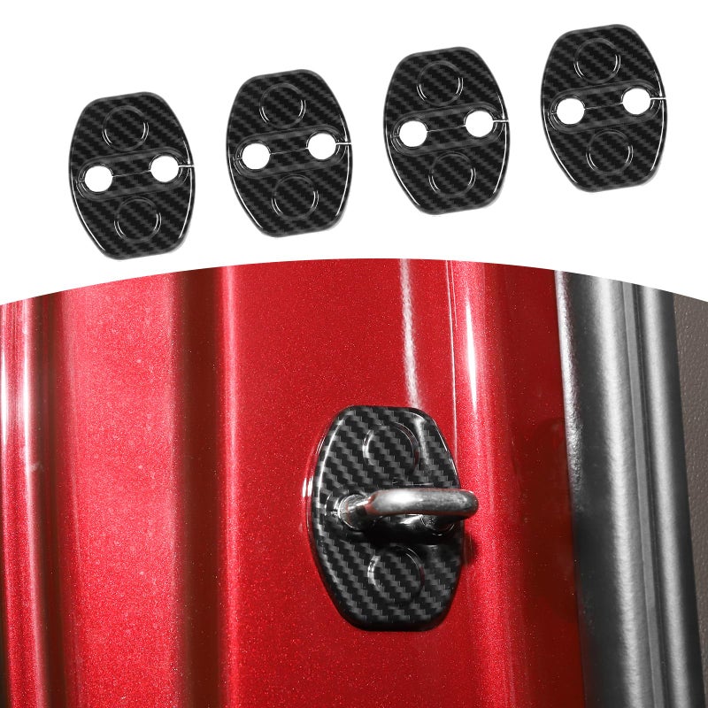 RT-TCZ RTTCZ for Silverado Door Lock Latch Cover Trim for Chevy SilveradoColorado 20142022 for GMC SierraCanyon 20142022 Carbon Fiber Interior Accessories 4pcs - Image 2