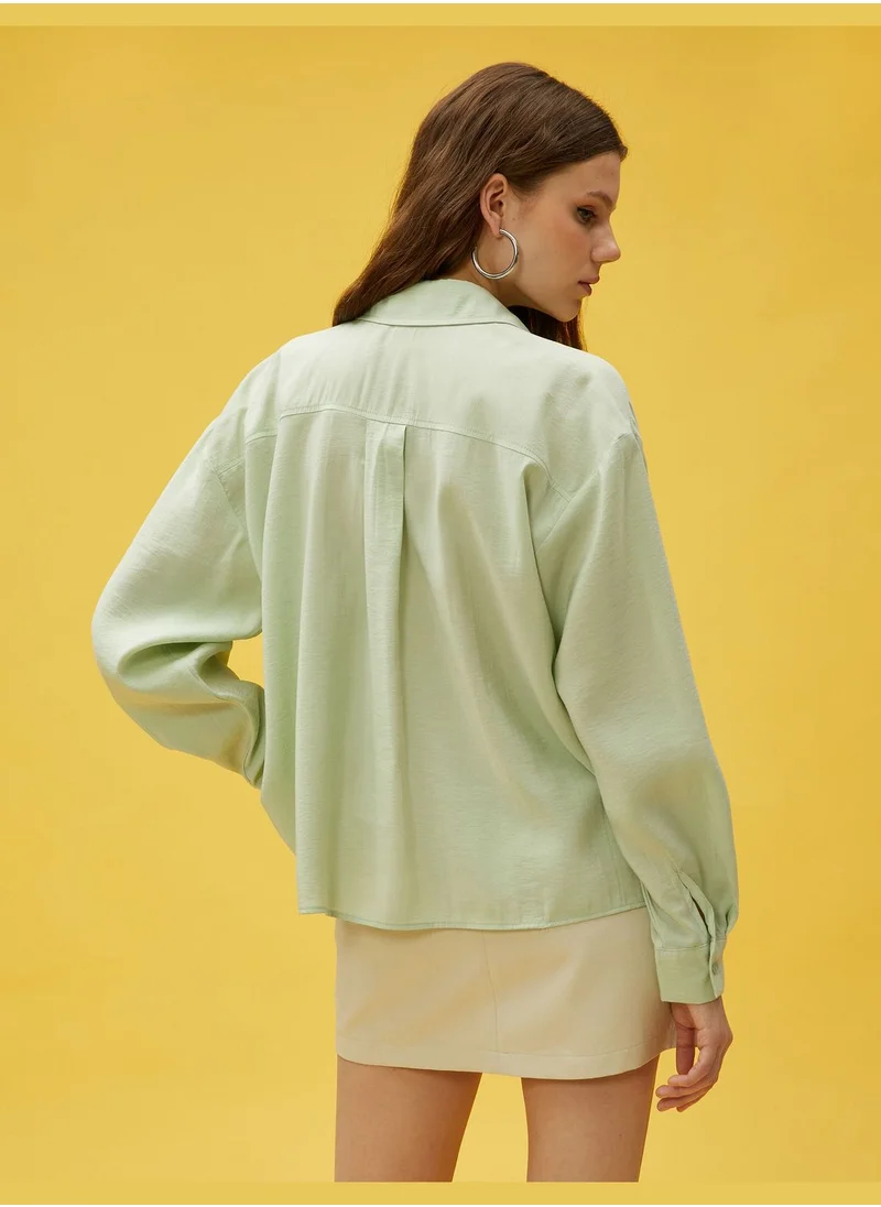 KOTON Long Sleeve Relax Fit Modal Shirt