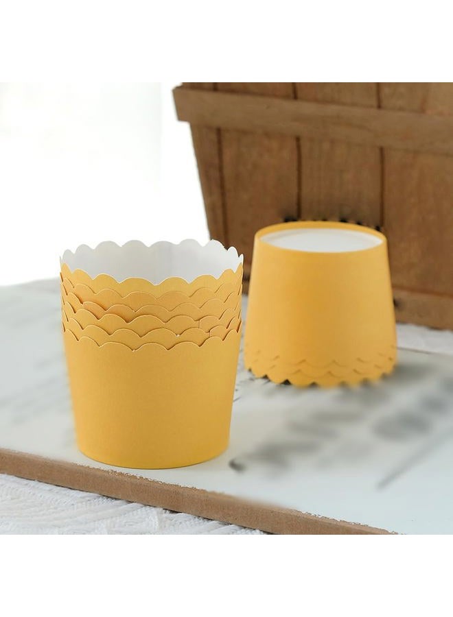 GSHLLO 50 Pcs Scalloped Edge Cupcake Liners Cute Muffin Baking Cups Wedding Cupcake Wrappers Cookie Dessert Paper Cups Small Baby Shower Cake Cases for Birthday Party Blue - Image 2