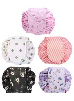 MARGOUN 5 Pack Drawstring Lazy Cosmetic Travel Bag Women Makeup Bag for Travel and Household to Storing Cosmetics  - Image 2