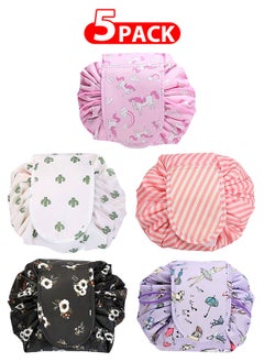 MARGOUN 5 Pack Drawstring Lazy Cosmetic Travel Bag Women Makeup Bag for Travel and Household to Storing Cosmetics  - Image 1