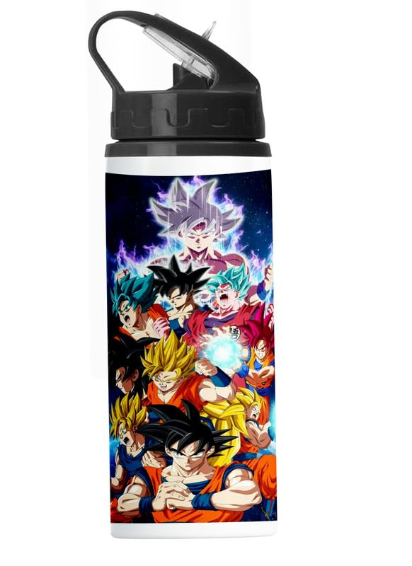 PrintingZone Compatible Print with Goku Sipper Water Bottle Anime Printed Straw Bottle for Boys Girls School BLKN1136 - Image 2