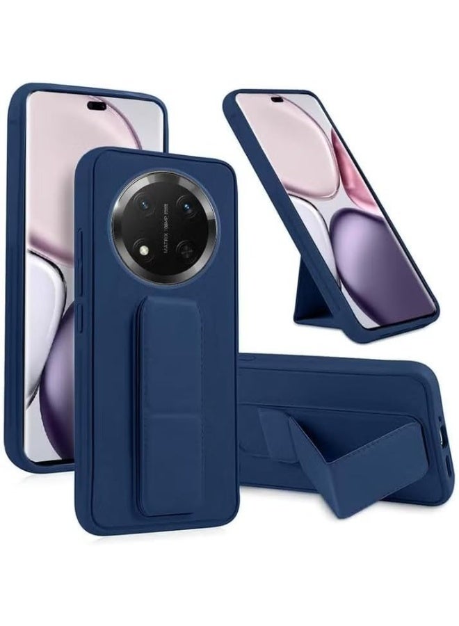 Muzz Honor X9C Back Stand Case Magnetic Car Holder Soft Silicone Horizontal & Vertical Kickstand Cover Wrist Strap Full protection Anti Fingerprint Case Honor X9C Blue - Image 1