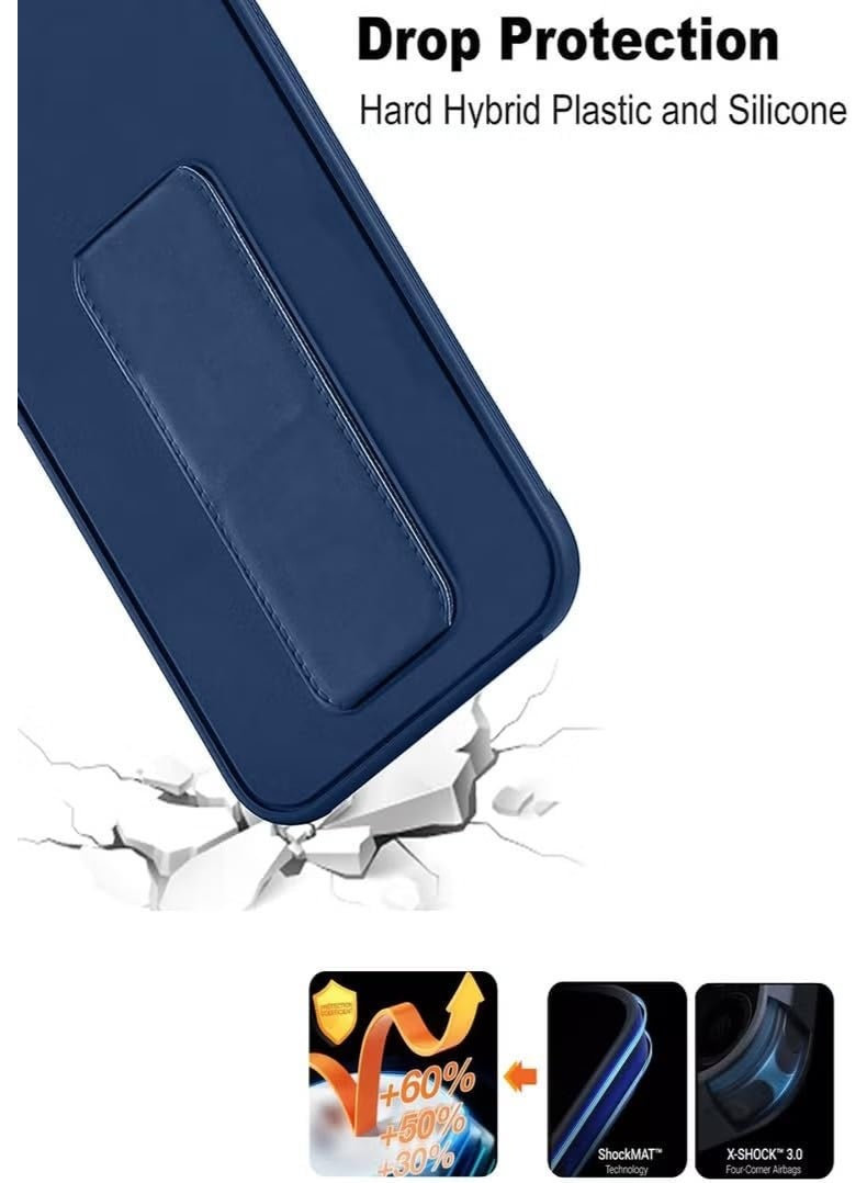 Muzz Honor X9C Back Stand Case Magnetic Car Holder Soft Silicone Horizontal & Vertical Kickstand Cover Wrist Strap Full protection Anti Fingerprint Case Honor X9C Blue - Image 2