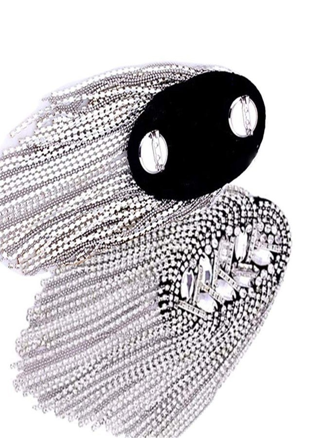 Zthread 2pcs Rhinestone Tassel Shoulder Epaulet Spike Chain Shoulder Badge Brooch Pins for Man Woman - Image 4