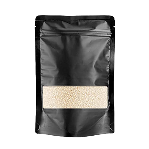 Deera Black Kraft Paper Ziplock Stand Up Pouch – 160x230mm – 500gm Capacity – Pack of 50 – Reusable Airtight Food Grade Storage Bags - Image 3