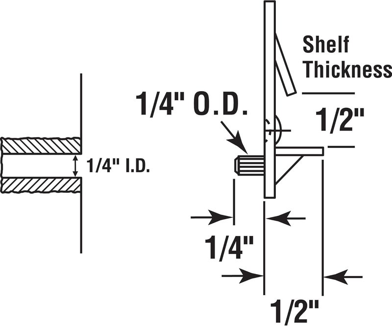 PRIMELINE R 7316 1/4 In., Plastic, Clear Locking Shelf Pegs 6 Count (Pack of 1) - Image 3