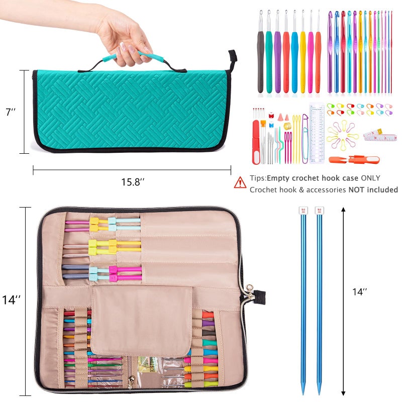 MYBAGZING Knitting Needles & Crochet Hook Case - Empty (up to 14 Inches) - Knitting & Crochet Accessories Organizer - Image 2