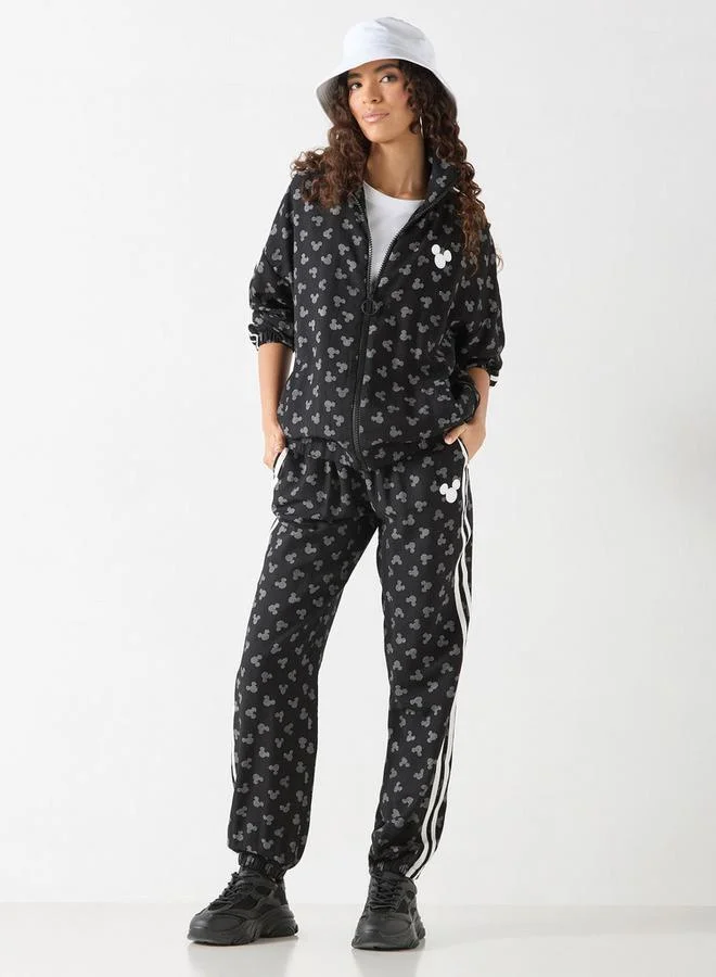 اس بي كاركترز جاكيت بأكمام طويلة وسحاب إغلاق وطبعات ميكي ماوس