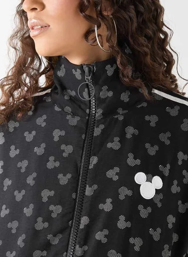SP Characters Mickey Mouse Print Jacket with Long Sleeves and Zip Closure
