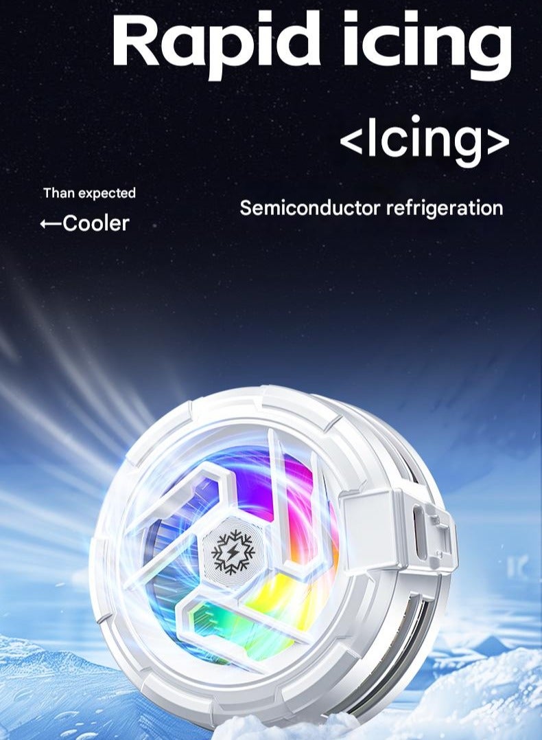 مونستون كرييشونز مبرد هاتف مغناطيسي مع لوحة معدنية واحدة – مروحة تبريد شبه موصل توربو، يعمل بالطاقة عبر USB، مبرد ألعاب بإضاءة RGB متوافق مع iPhone وHuawei وSamsung وAndroid، مثالي للألعاب مثل Genshin Impact وPUBG - Image 2