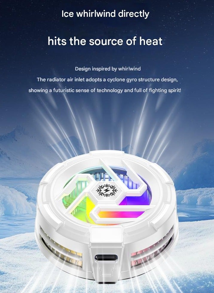 مونستون كرييشونز مبرد هاتف مغناطيسي مع لوحة معدنية واحدة – مروحة تبريد شبه موصل توربو، يعمل بالطاقة عبر USB، مبرد ألعاب بإضاءة RGB متوافق مع iPhone وHuawei وSamsung وAndroid، مثالي للألعاب مثل Genshin Impact وPUBG - Image 3