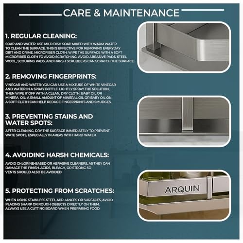 ARQUIN Corner Shelf for Bathroom Wall 9x9 Inch 304 Stainless Steel Corner Shelf for Kitchen Bathroom Shelf and Rack Wall Mounted Storage Corner Stand Diamond Shape Storage Rack for Toiletries - Image 5