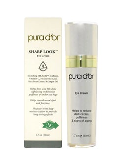 Pura d'or PURA D'OR Sharp Look Eye Cream (1.7oz) Youth-Enhancing Eye Cream For Firm Lift and Reduced Appearance of Wrinkles and Fine Lines, Puffiness and Under Eye Bags With 24K Gold  - Image 1