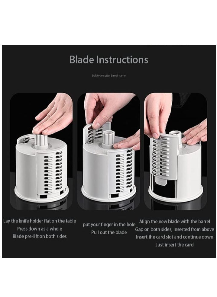 ELTRAZONE vege-cutter1x20 Multifunctional Vegetable Grater Fruit Vegetable Slicer Easy Clean 4 in 1 Adjustable Handheld Vegetable Slicer Spiral Drum Slicer Assorted, 1x20  - Image 3