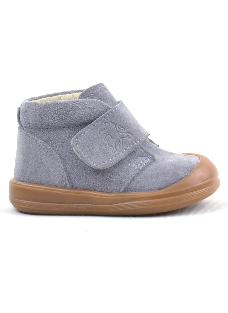 Rakerplus Leather Gray Velcro Baby Boots