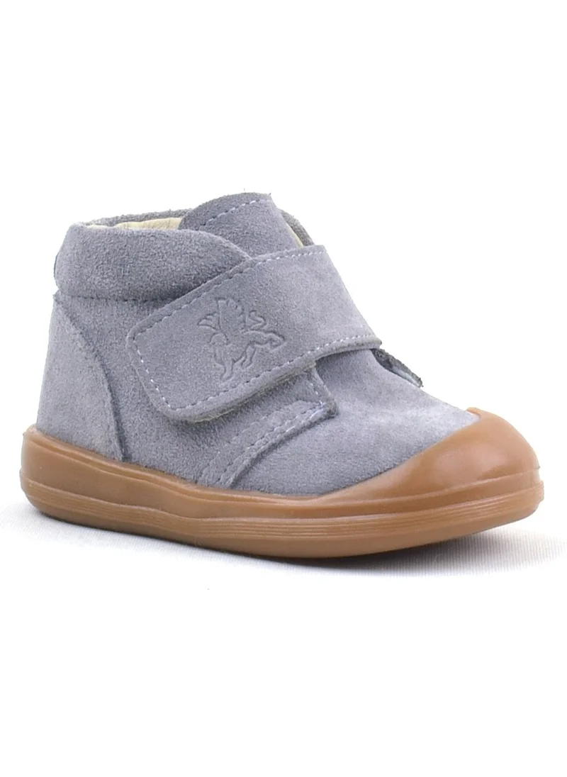 Rakerplus Leather Gray Velcro Baby Boots