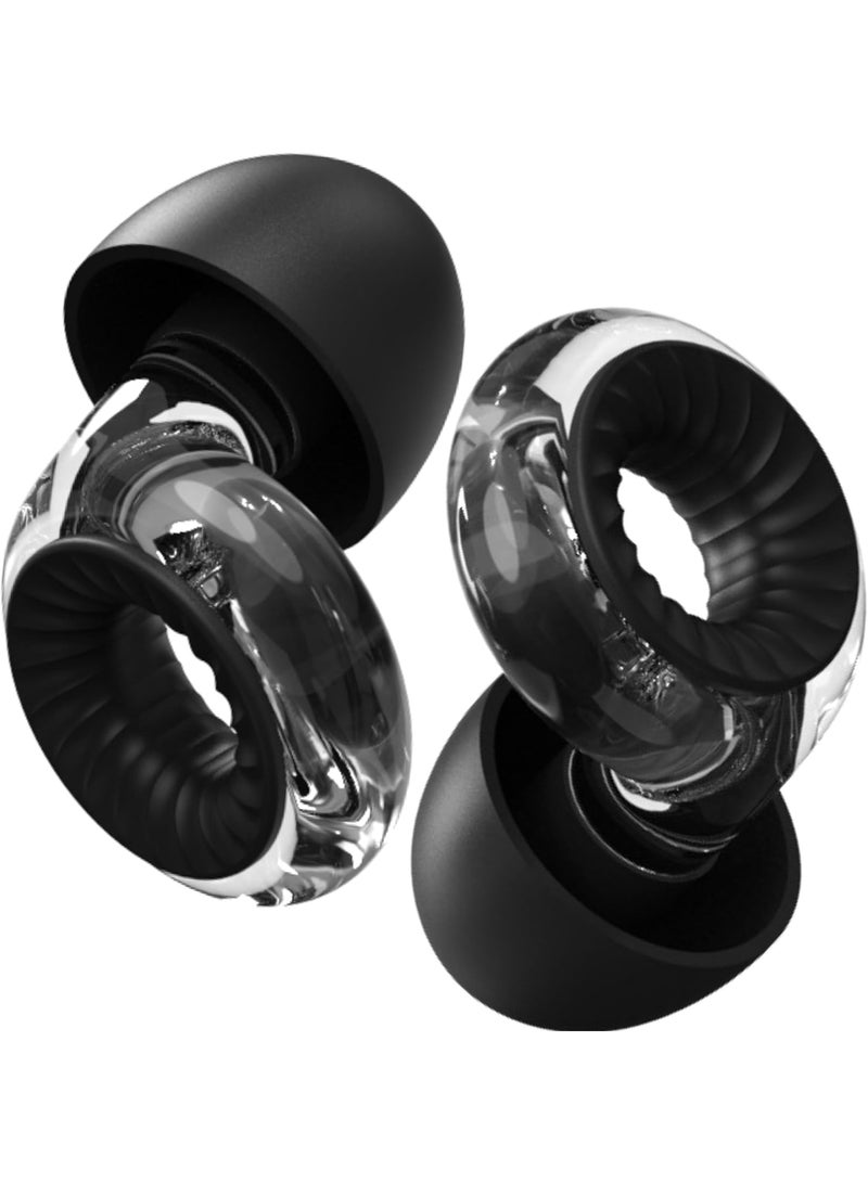 SOLARAE سدادات أذن عالية الدقة، سدادات أذن غير محدودة لتقليل الضوضاء، سدادات أذن قابلة لإعادة الاستخدام للنوم، لتقليل الضوضاء، الحفلات، العمل، الموسيقيين (شفافة) - Image 1