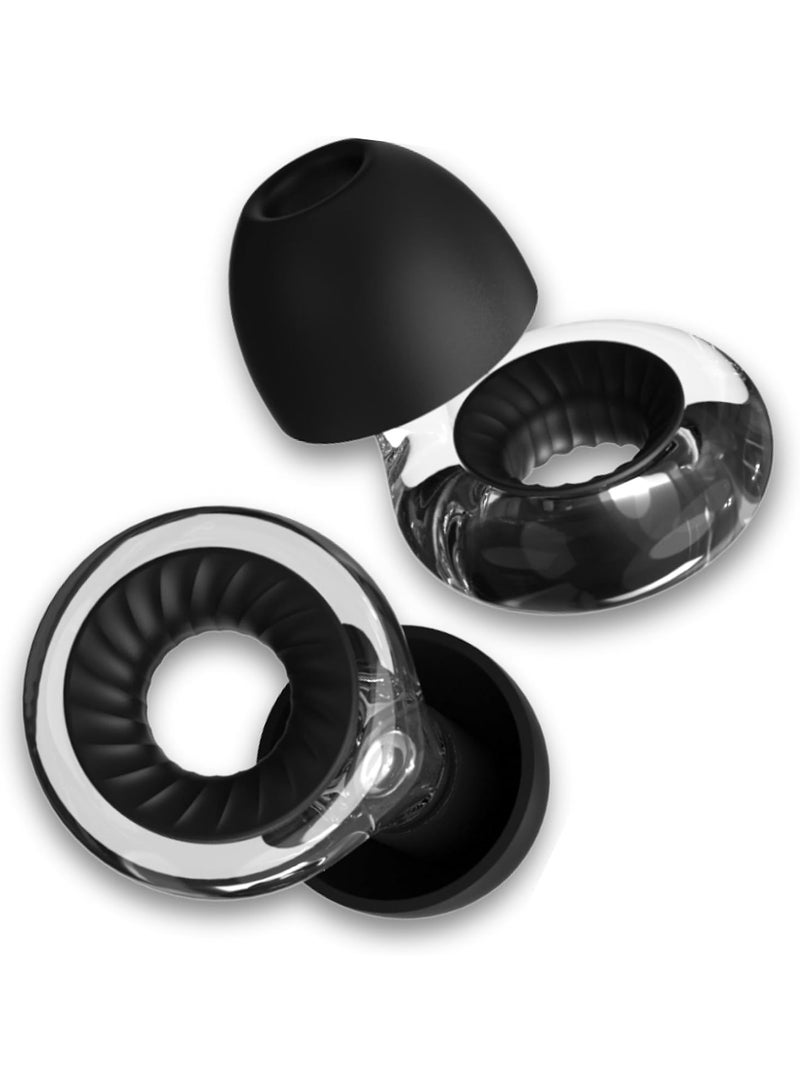 SOLARAE سدادات أذن عالية الدقة، سدادات أذن غير محدودة لتقليل الضوضاء، سدادات أذن قابلة لإعادة الاستخدام للنوم، لتقليل الضوضاء، الحفلات، العمل، الموسيقيين (شفافة) - Image 2