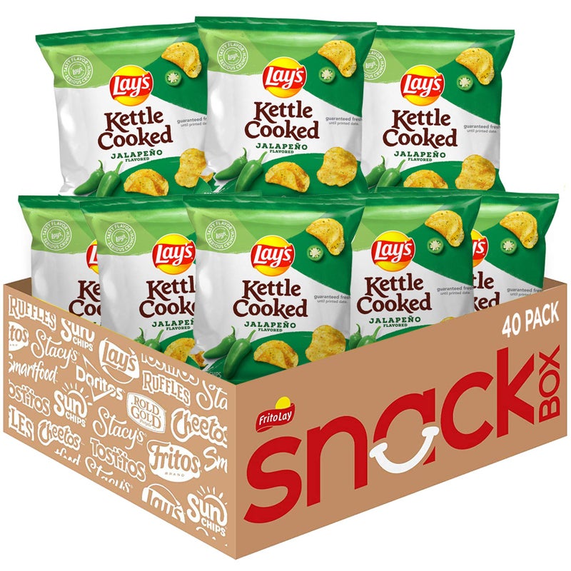 Lay's Kettle Cooked Potato Chips, Jalapeno, 0.85 Ounce (Pack of 40) - Image 5