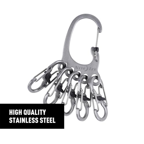 Nite Ize KLKBF11R6 Bigfoot Locker KeyRack Carabiner Chain with 5 Stainless Steel Locking SBiner Toes to Hold Keys Separately Securely 1 Silver - Image 3