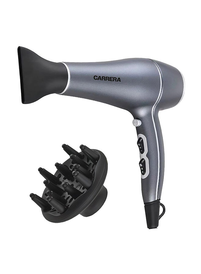 Carrera CRR539 Professional Hair Dryer 2200W – Powerful AC Motor, Ceramic Coated Grill & Ionic Technology, 3 Heat & 2 Speed Settings, Cool Shot, Styling Nozzle, Easy to Use, 2 Years Warranty - Image 1