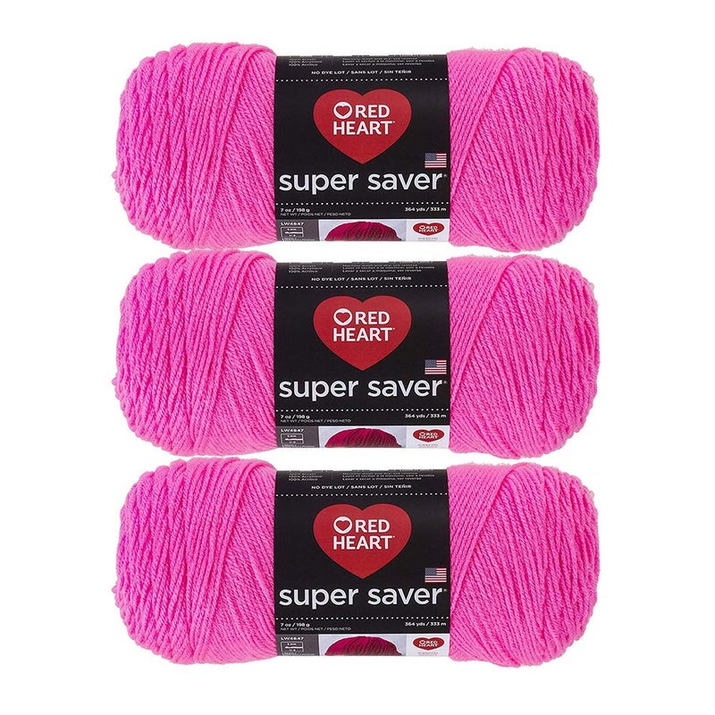 RED HEART Red Heart Bulk Buyuper Saver Yarn (3-Pack) Pretty n Pink E300-722 