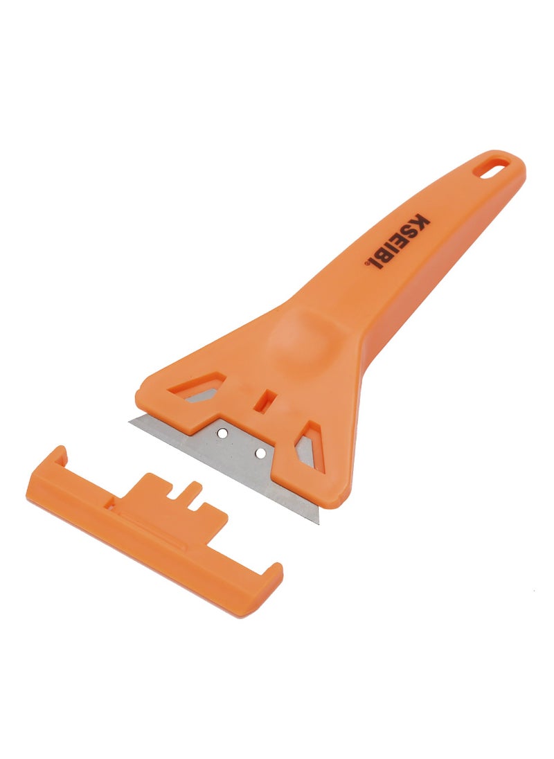 KSEIBI Plastic Window Scraper, Size 14mm, Stainless Steel Blade, Cleaning Remover for Stickers, Gasket Remover, Labels Decal and Adhesive Remover for Windows and Glass, No Scratches/ Orange.  - Image 1