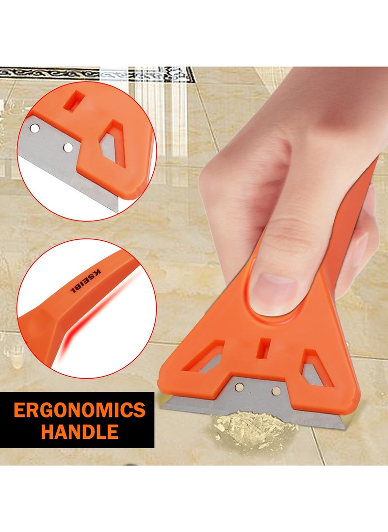 KSEIBI Plastic Window Scraper, Size 14mm, Stainless Steel Blade, Cleaning Remover for Stickers, Gasket Remover, Labels Decal and Adhesive Remover for Windows and Glass, No Scratches/ Orange.  - Image 3
