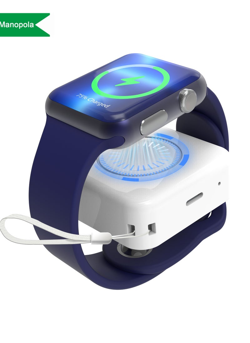 Manopola Portable Charger for Apple Watch Battery Pack with Fast Charging for iWatch,Compact 1200mAh Wireless Magnetic Power Bank with Keychain for Apple Watch Series9/8/7/6/5/4/3/2/SE/Ultra/Ultra2  - Image 1