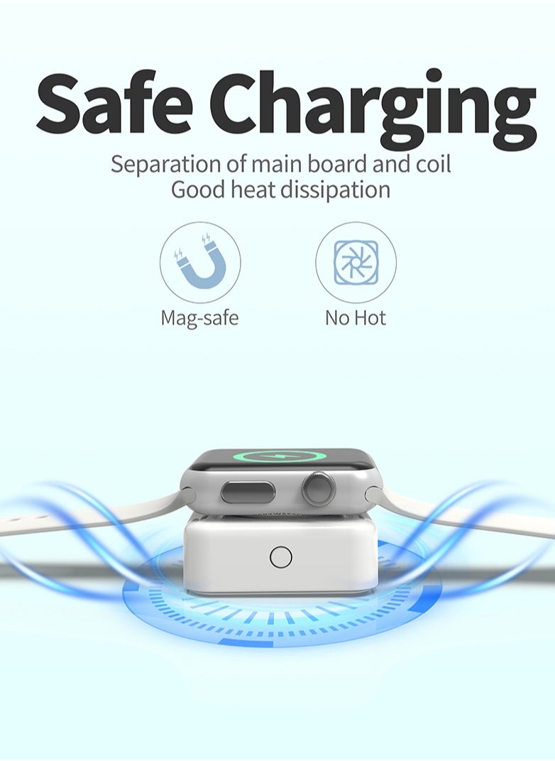 Manopola Portable Charger for Apple Watch Battery Pack with Fast Charging for iWatch,Compact 1200mAh Wireless Magnetic Power Bank with Keychain for Apple Watch Series9/8/7/6/5/4/3/2/SE/Ultra/Ultra2  - Image 3
