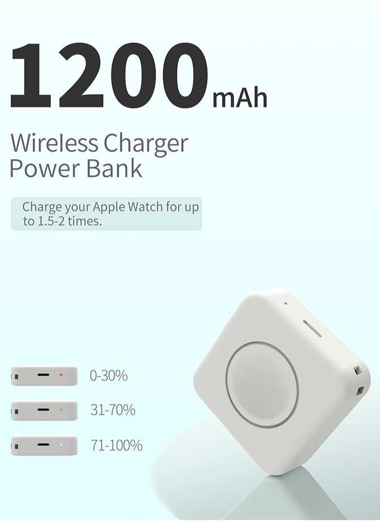 Manopola Portable Charger for Apple Watch Battery Pack with Fast Charging for iWatch,Compact 1200mAh Wireless Magnetic Power Bank with Keychain for Apple Watch Series9/8/7/6/5/4/3/2/SE/Ultra/Ultra2  - Image 5