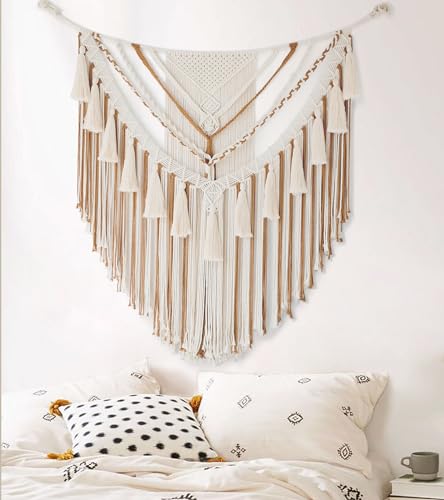 Jakalin Macrame Wall Hanging Boho Wall Decor Yarn Wall Art For Bedroom Living Room Brown1 - Image 2
