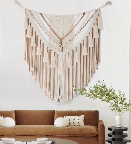 Jakalin Macrame Wall Hanging Boho Wall Decor Yarn Wall Art For Bedroom Living Room Brown1 - Image 3