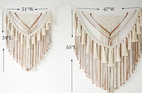 Jakalin Macrame Wall Hanging Boho Wall Decor Yarn Wall Art For Bedroom Living Room Brown1 - Image 5