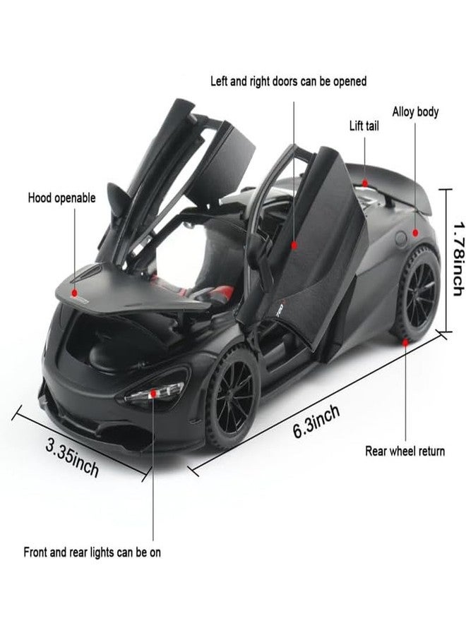 AHBHT Kids Model 1:32 Mc-Laren 720s Die Cast Metal Car Pull Back Action Opening Doors with Realistic Engine Sound Lights Toy Car Gift for Boys - Multi - Image 2