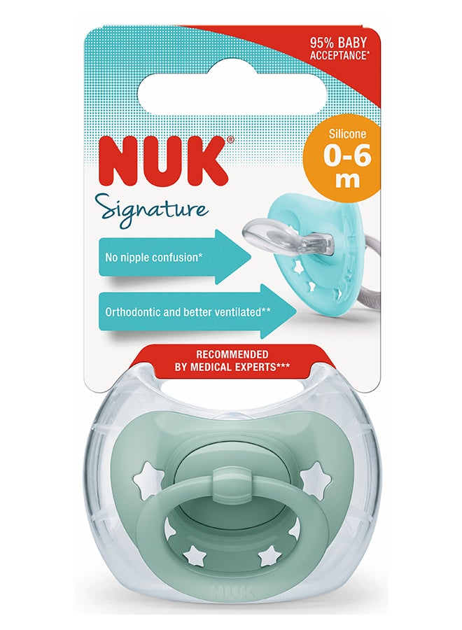 NUK Pacifier Signature 0 6M 1Pc (Green)