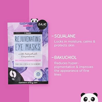 Oh K Under Eye Masks Fine Line Smoothing Reduces Wrinkles 7 Pairs With Added Bakuchiol Vegan and Cruelty Free 26g - Image 3