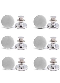 KASTWAVE Pants Button, Replacement Jean Buttons No-Sew Instant Button Detachable, Removable Adjustable Metal Button to Extend or Reduce Pants Waist Size, Button Pins (12 Sets 17mm)  - Image 1