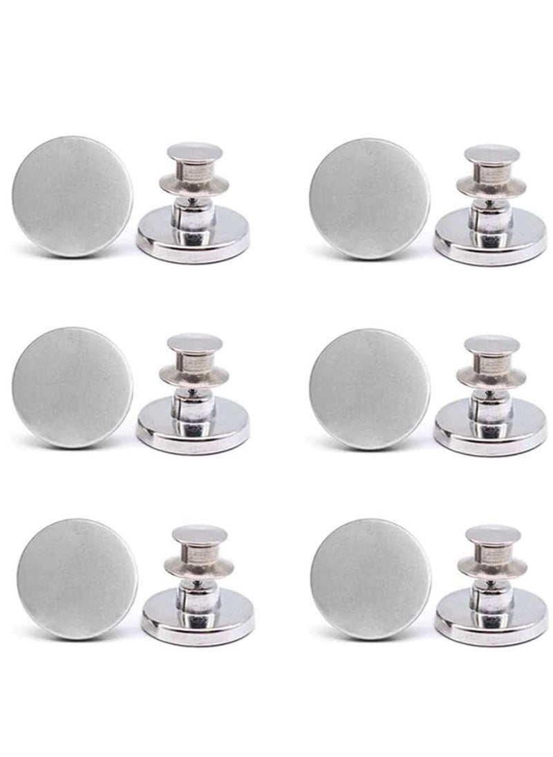 KASTWAVE - Pants Button, Replacement Jean Buttons No-Sew Instant Button Detachable, Removable Adjustable Metal Button to Extend or Reduce Pants Waist Size, Button Pins (12 Sets 17mm) - Image 1