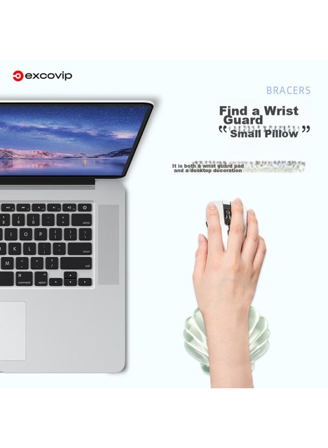 Exco Green Crystal Shell Mouse Pad Wrist Rest, Silicone Large Wrist Support, Cute Cartoon Hand Rest, Mouse Wrist Pad, Laptop Keyboard Gaming Wrist Rest, Palm Support 0313 - Image 4