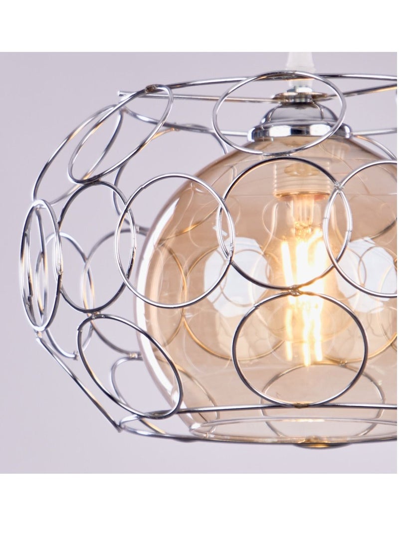 نجفة شوب دلايه مودرن لون فضي مناسبه لجميع المساحات والغرف من نجفه شوب 30*20*50 - Image 2