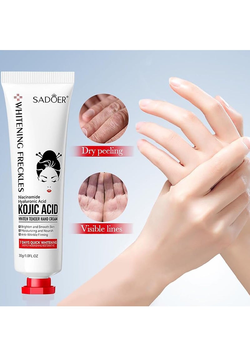 SADOER Kojic Acid Whitening Hand Cream - Fades Freckles, Dark Spots with Niacinamide | Sadoer - Image 1